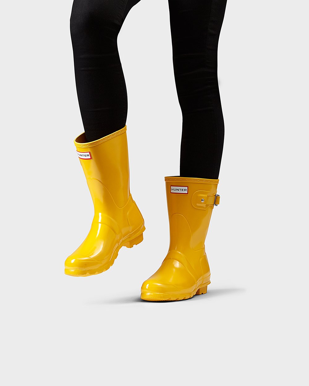 Women Hunter Original Gloss | Short Rain Boots Yellow | NZ-16930-OWPU